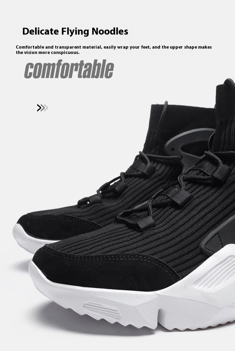 Trendy Dad 2022 Herbst Flyknit High Top Casual Sports Ultraleichte große Herrenschuhe_voghion.com