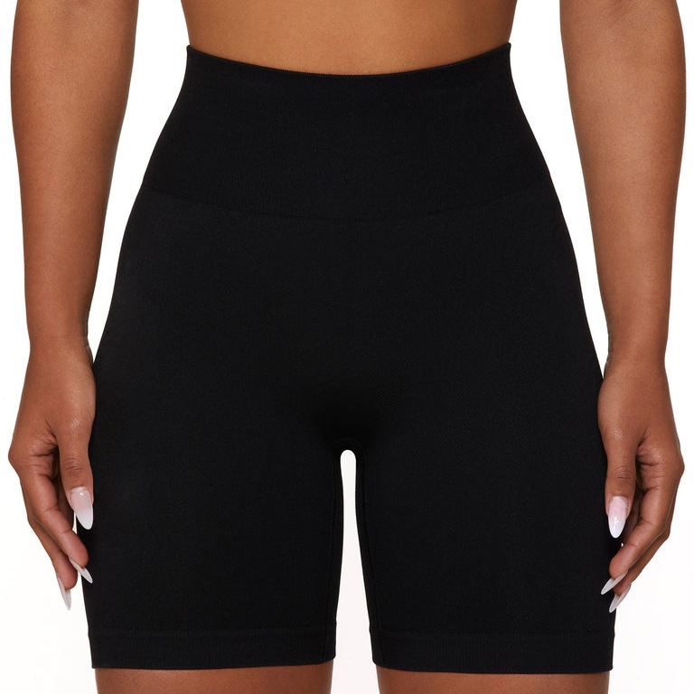 LazyZoom Seamless Solid Color Knitted High Elastic Bra Underwear Pants Running Sports Fitness Yoga Suit Set_voghion.com
