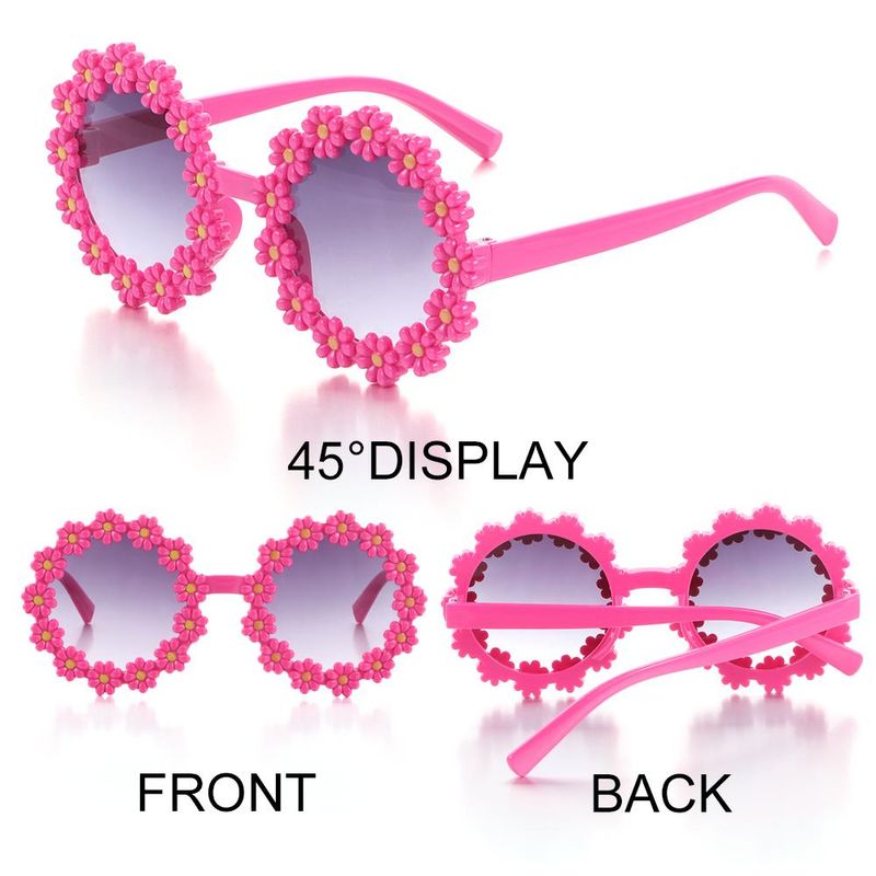 Moda Fiore rotondo per occhiali da sole carini a margherita per bambini Protezione solare per esterni Ombra Moda Occhiali da festa divertenti_voghion.com