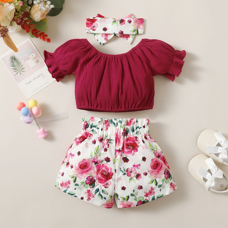 Tops de manga corta con lazo para madre e hijos_voghion.com
