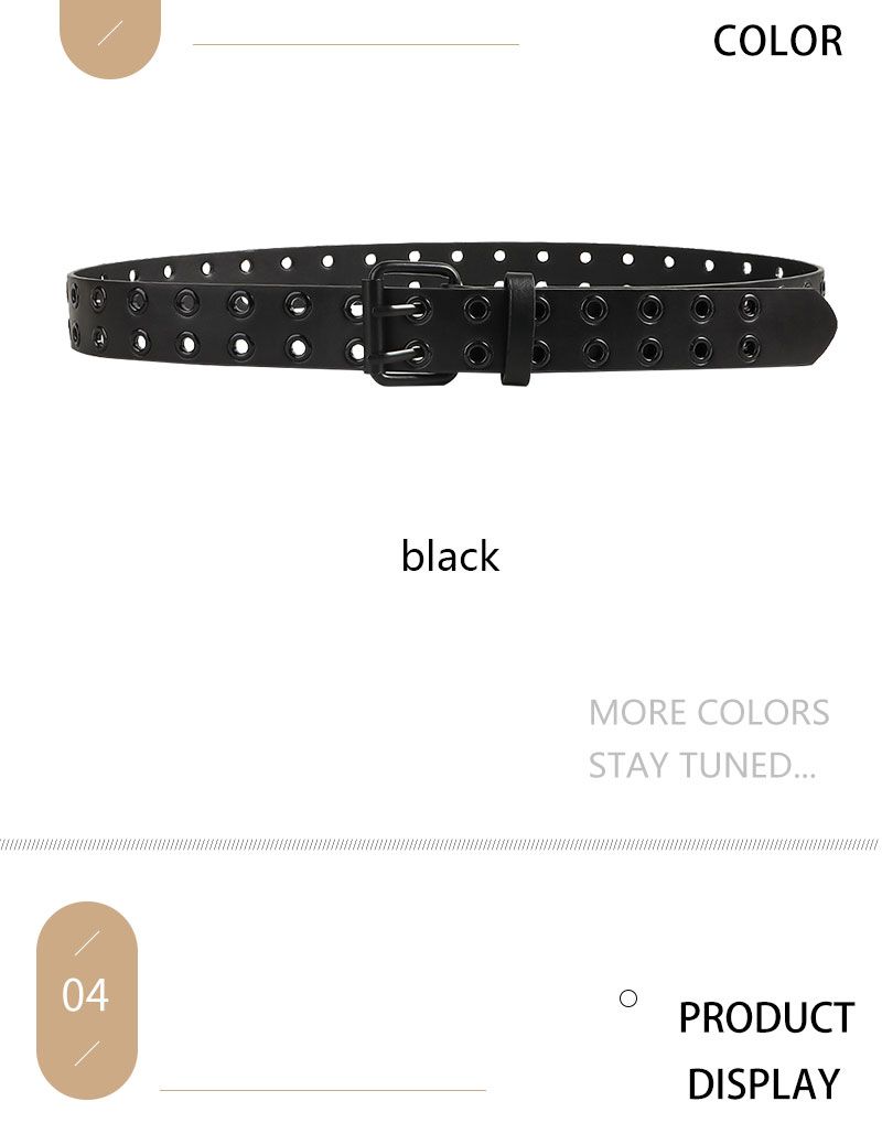 HEIßER schwarzer Gürtel Damen PU Leder Western Y2K Mädchen Gürtel für Jeans Männer_voghion.com