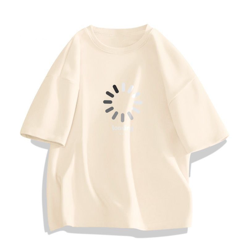 Loading funny text on pure cotton short sleeved 2024 new personalized summer t-shirt trendy high-end Korean version_voghion.com