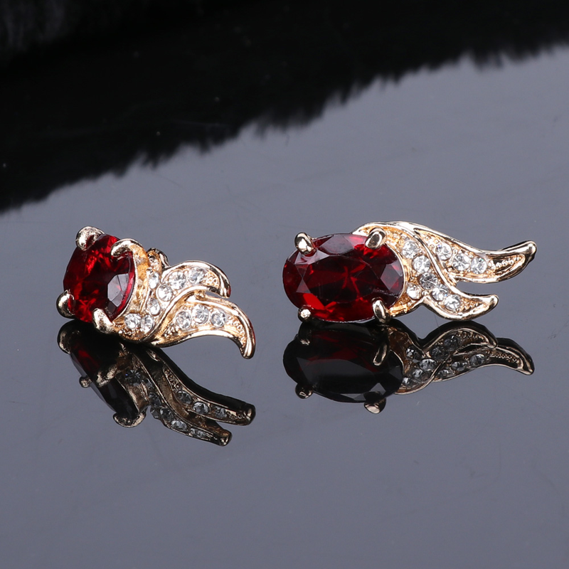 Set di gioielli per collana alla moda in cristallo rosso da sposa. Accessori per orecchini da sposa con perline africane da donna_voghion.com