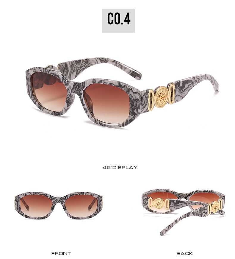 Two Circles New Small Square Frame Head Decoration Sunglasses Personality Trend Polygon Glasses_voghion.com