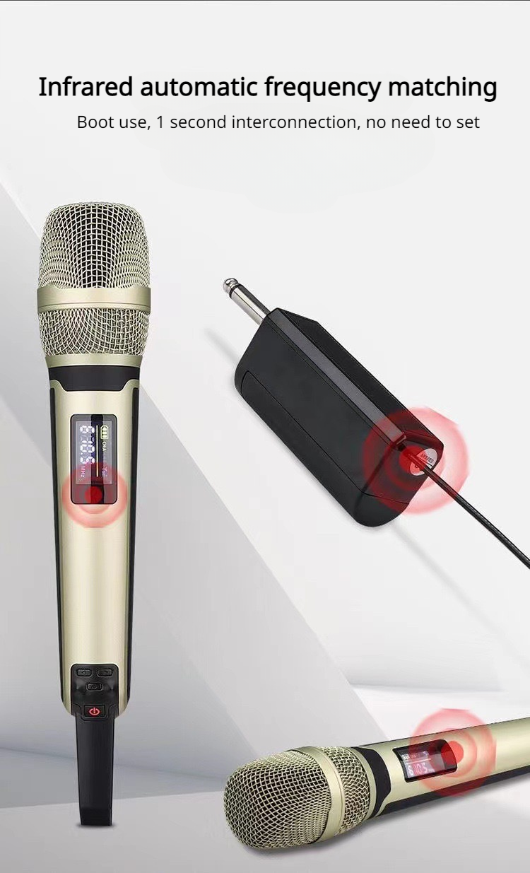 SKM9000 Professionelles drahtloses dynamisches UHF-Mikrofon aus Metall für Karaoke-DJ_voghion.com