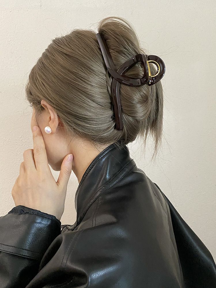 Adecuado para un volumen de hasta 13 cm, agarre de gran tamaño, sensación de alta gama coreana, estilo simple y versátil, pinza para el cabello con clip de tiburón,_voghion.com