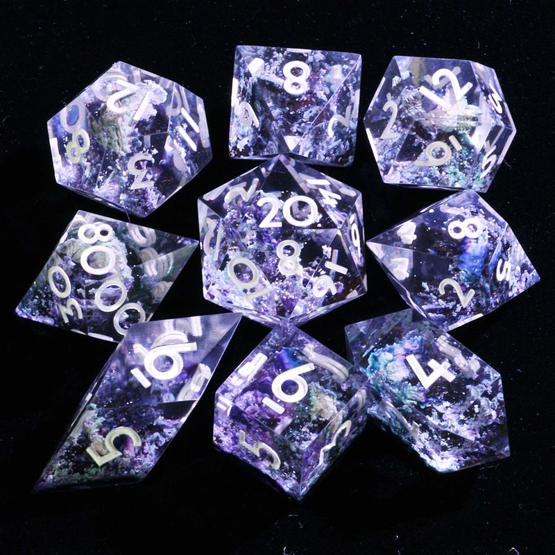 9 polyedrische Würfel D und D Sets Nocturne Violet für Dungeons Dragons RPG_voghion.com