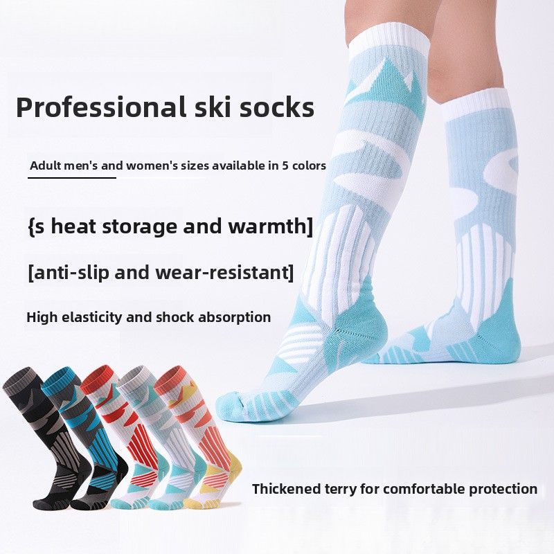 Calcetines largos de tubo con parte inferior de toalla que absorben el sudor, resistentes a los olores y cálidos para senderismo, para hombres y mujeres._voghion.com