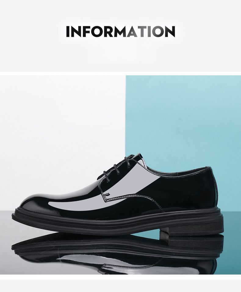 FUQIAO New 6/8 Cm Derby Patent Leather Height Raise Men Dress Formal Business Elevator Shoes Light Upper Material_voghion.com