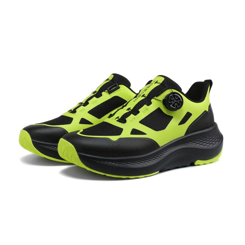 Herren PU T93 Fashion Fluorescent Green Running Rotating Buckle Design Leichte Dämpfung Outdoor-Sportschuhe_voghion.com