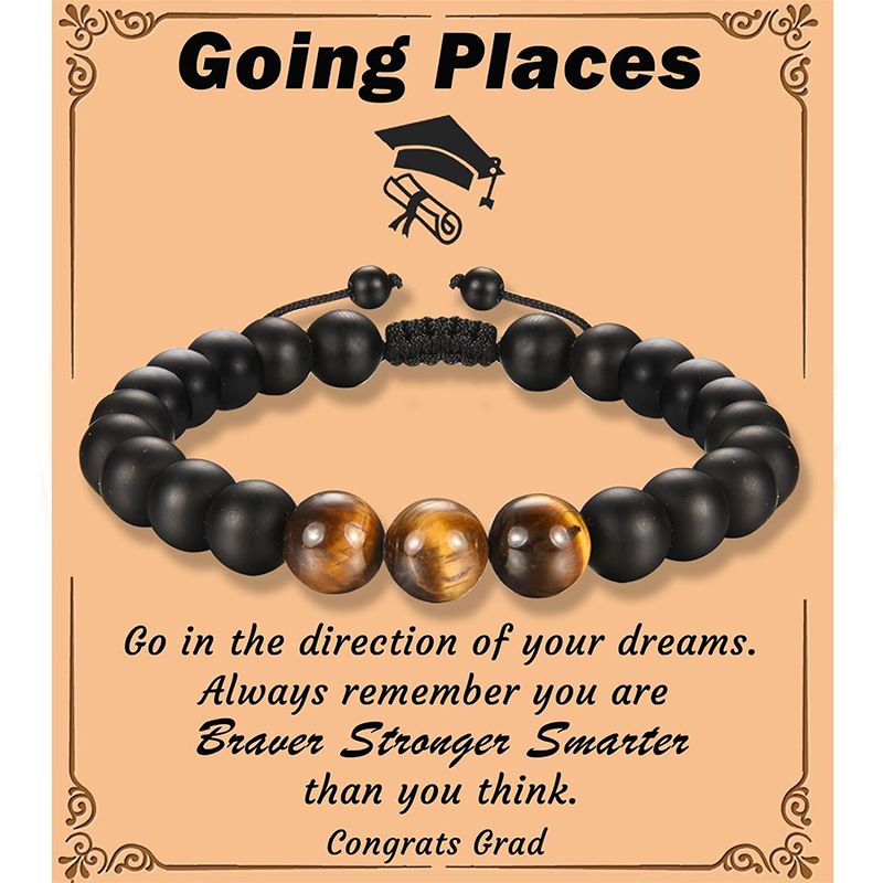 Geburtstag Student Graduierung Saison Geschenk Schmuck Tiger Eye Frosted Stone Herren Armband Perlen_voghion.com