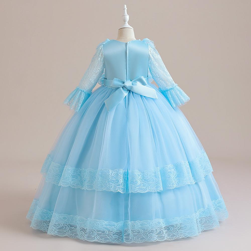 Babykleidung Performance-Kostüm für Mädchen, Pompadour-Kleid, Lolita-Prinzessin-Stil, Spitzen-Mesh-Klavierkostüm für Kinder_voghion.com
