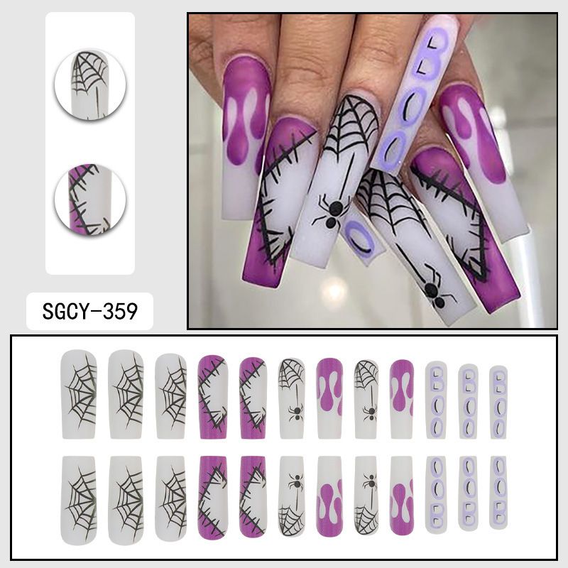 Unghie finte lunghe e pieghevoli - Eleganti unghie finte estive con colla e cuscinetti in gel, stile dolce, oltre 50 colori, unghie finte riutilizzabili per le donne_voghion.com