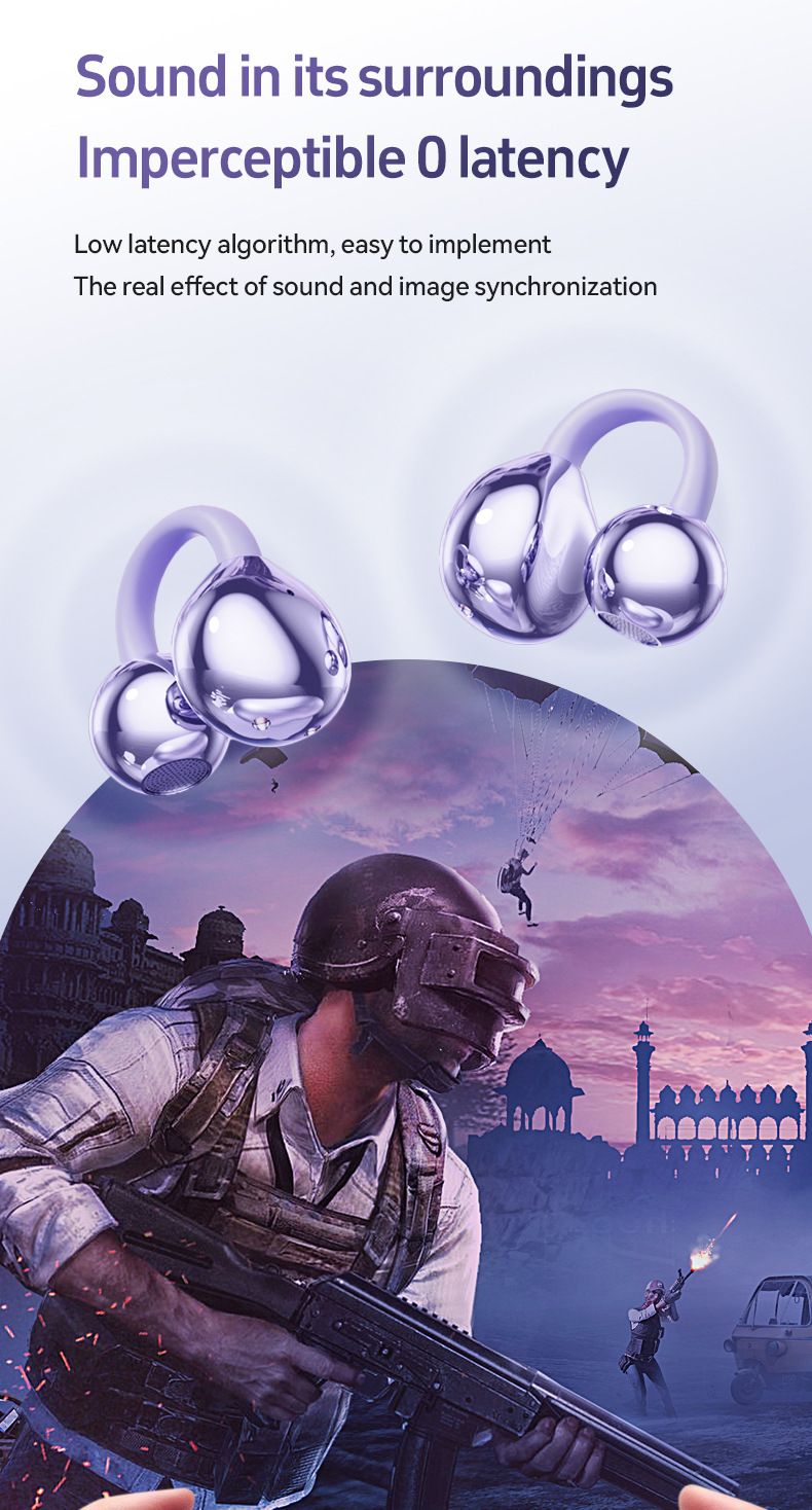 M108 Sfærisk OWS-hodesett med klips og Bluetooth-hodesett_voghion.com