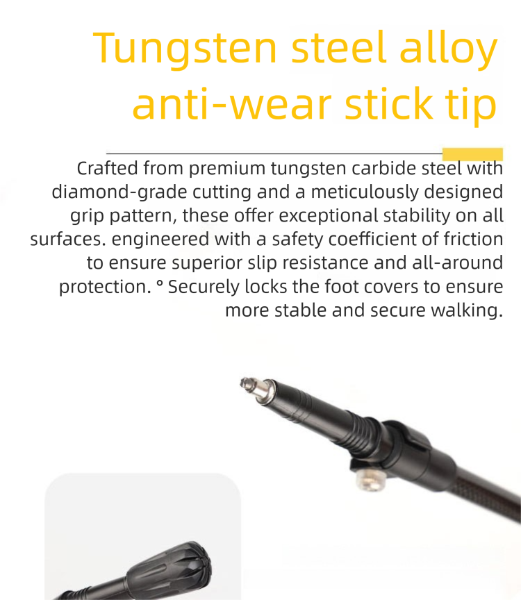 Ultra-light Fiber Three-section Straight Handle External Lock Telescopic Hiking Outdoor Climbing Carbon Walking Stick_voghion.com
