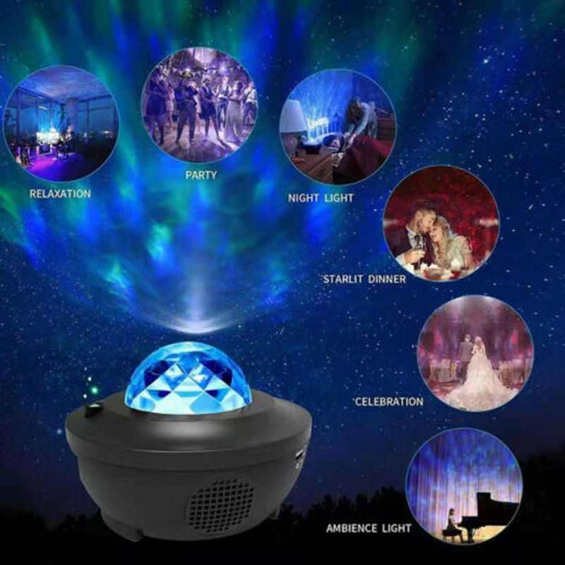 Bluetooth mūzikas LED zvaigžņu debesu projektors Galaxy zvaigžņotā nakts gaisma bērnu istabai guļamistabai_voghion.com