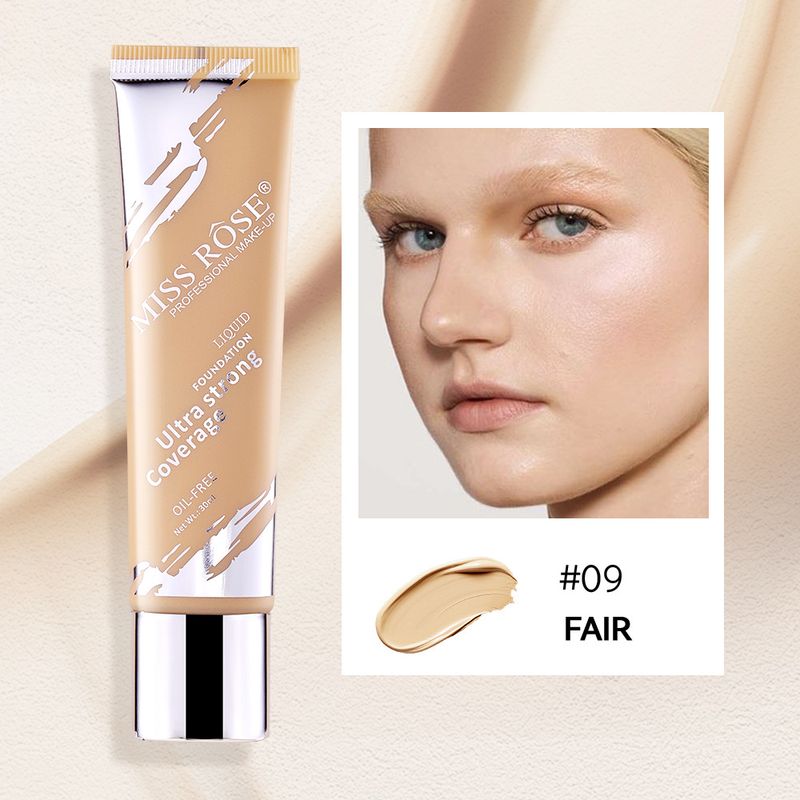 Sminkeoljekontroll Langvarig konturconcealer Foundationkrem Naturlig Lett å farge Ikke lett å fjerne Flytende sminkefoundation_voghion.com