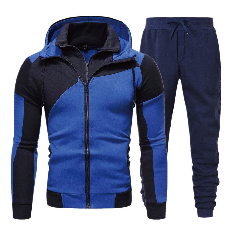 Pantaloni sportivi autunnali e invernali da uomo, casual, a maniche lunghe, due pezzi, con cappuccio, sportivi, esplosivi, da uomo_voghion.com
