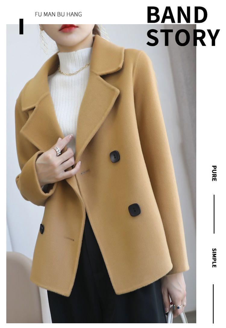 2024 new double-sided for women, short, high-end, loose, slimming, casual, small, woolen coat_voghion.com