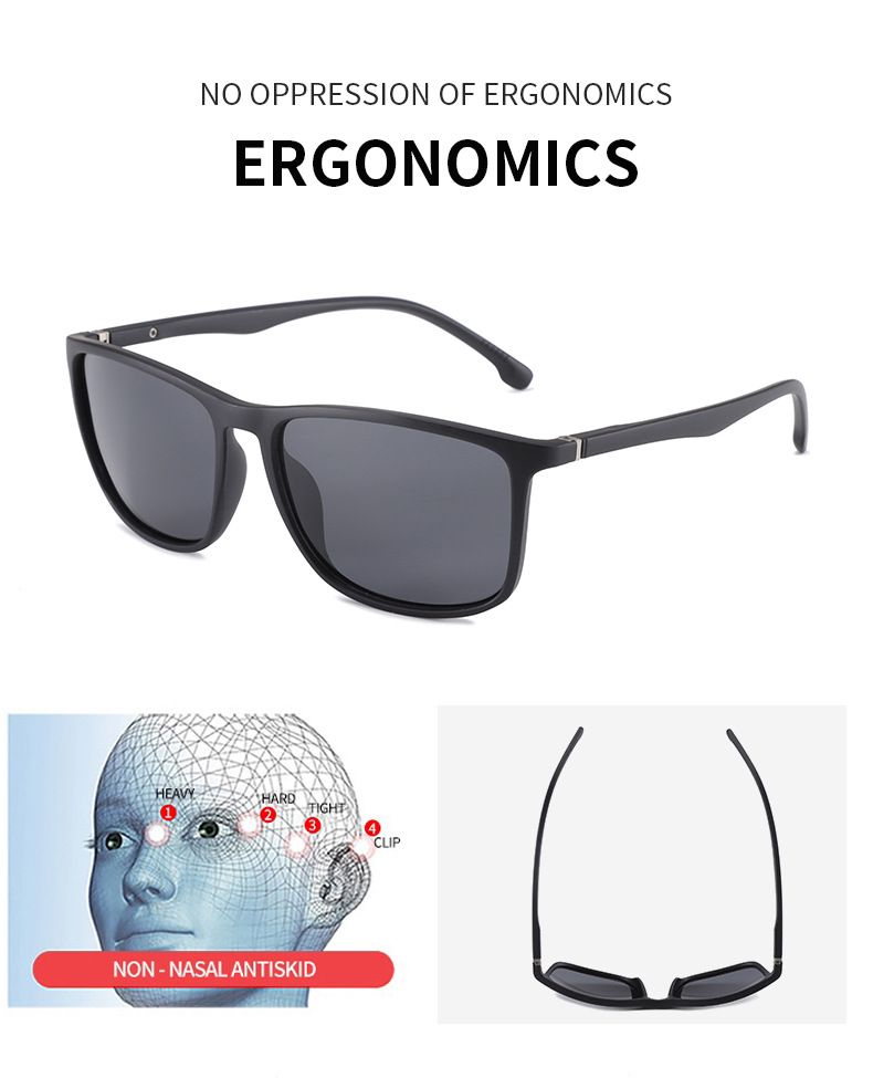 Nuovi occhiali da sole polarizzati con montatura quadrata da uomo e da donna, di alta qualità, per ciclismo, guida e mercato notturno._voghion.com