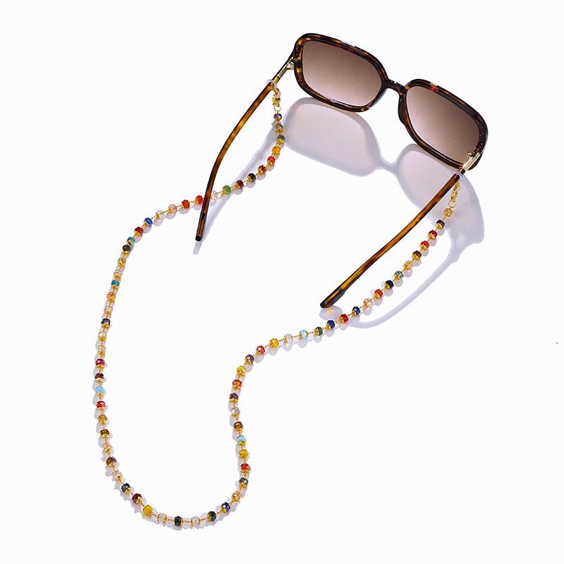 Bohemian Ethnic Style Beach Versatile Handmade Colorful Crystal Bead Glasses Mask Chain_voghion.com