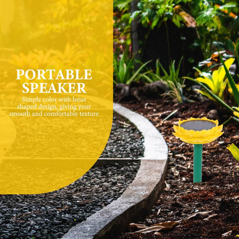 Outdoor Solar Speakers Portable Amp Lotus Waterproof Wireless Powered Plastic_voghion.com