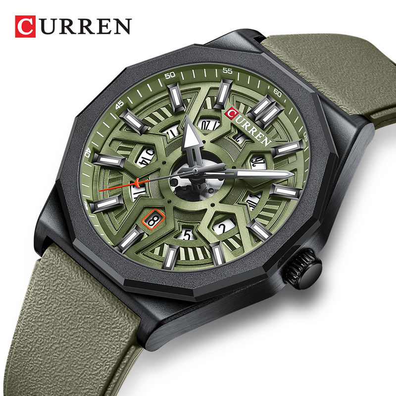 Orologio da uomo sportivo casual al quarzo impermeabile in gel di silice per uomo con data automatica e lancette dell'orologio 8437_voghion.com