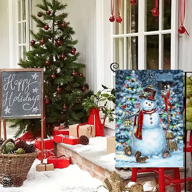 Cross-border special for Christmas series truck reindeer Christmas Snowman double-sided printing garden decoration garden flag flag_voghion.com