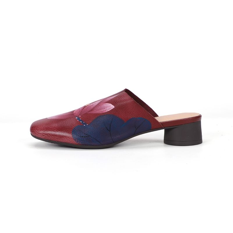 Wedge Heel Closed-Toe Women's Shoes New Spring New Versatile Comfortable Ethnic Style Hand-Painted Lotus Handmade_voghion.com