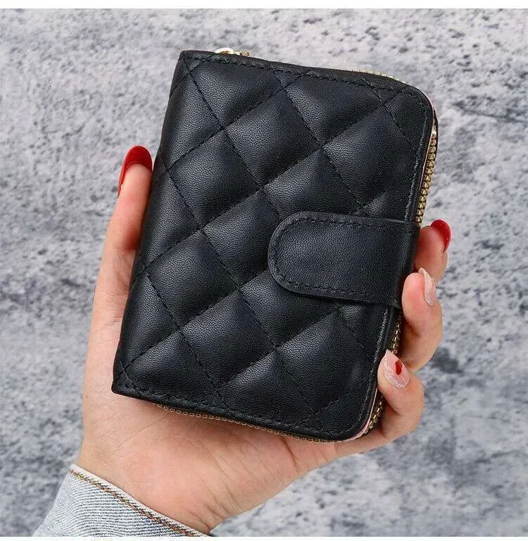New Diamond Pattern Small Wallet W, Short Style Student Korean Version Coin Purse, Multi-Card Slot Card Holder For_voghion.com