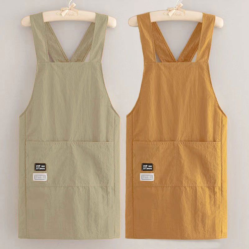 New Velvet Simple Fashion Cross Strap Apron Dirt-Resistant Wear-Resistant Stain-Resistant Waterproof Adult Workwear For_voghion.com