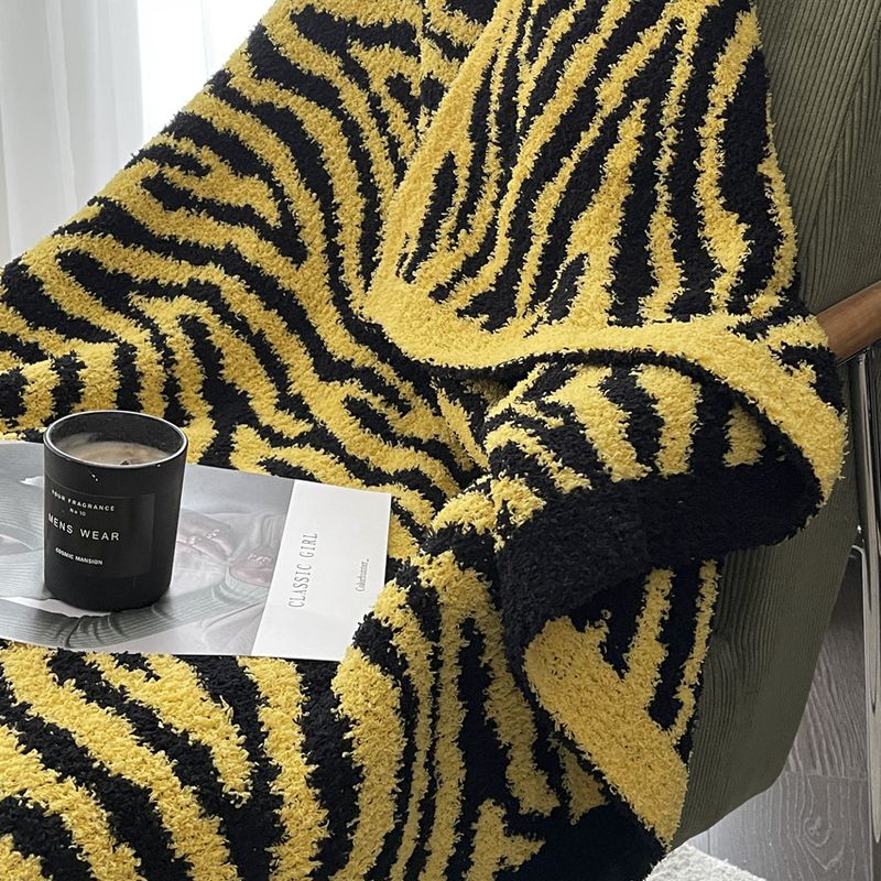 Multifunktionale warme dicke Decke mit Zebramuster für Büro, Sofa, Decke, Strickdecke_voghion.com