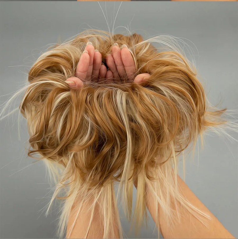 Alileader Elastico per capelli Elastico Ciambella Sintetico Coda corta riccia Estensioni Scrunchie disordinato Chignon Bun_voghion.com