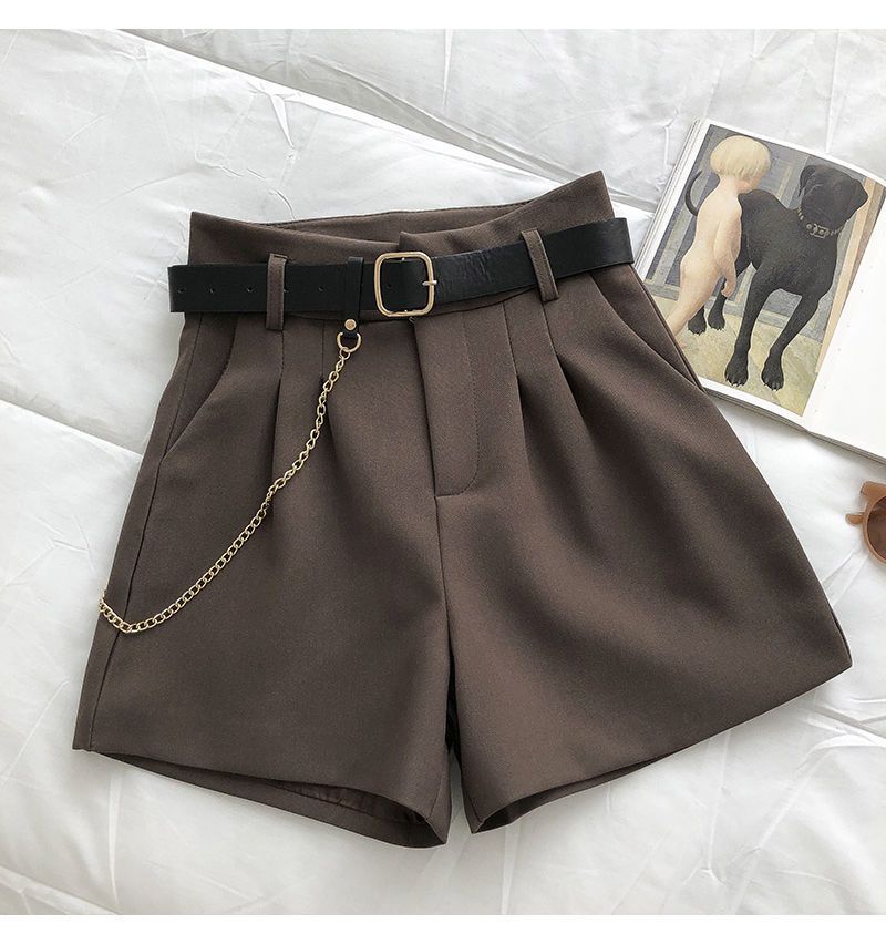 Damkläder Smal hög midja A Line Wide Leg Byxor Mångsidiga Casual Byxor_voghion.com