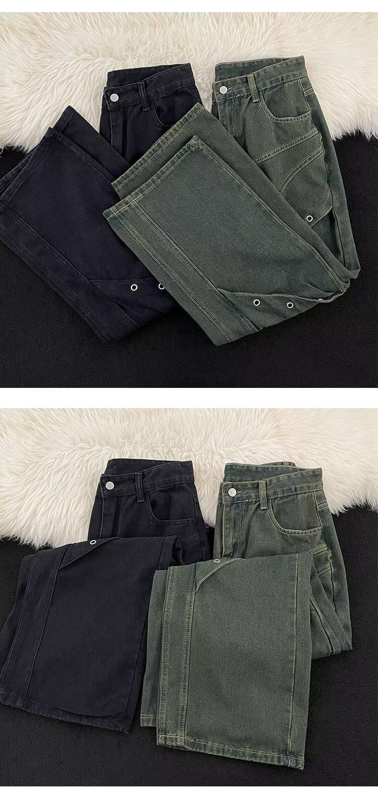 2024. gada American Wide Jeans vīriešu pavasara un rudens modes zīmola brīvas, taisnas kājas, ikdienas, garas bikses._voghion.com