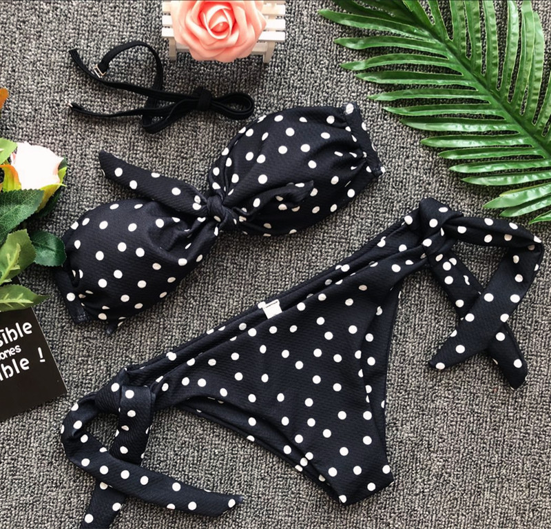 bikini sexy split bikini polka dot print swimsuit_voghion.com