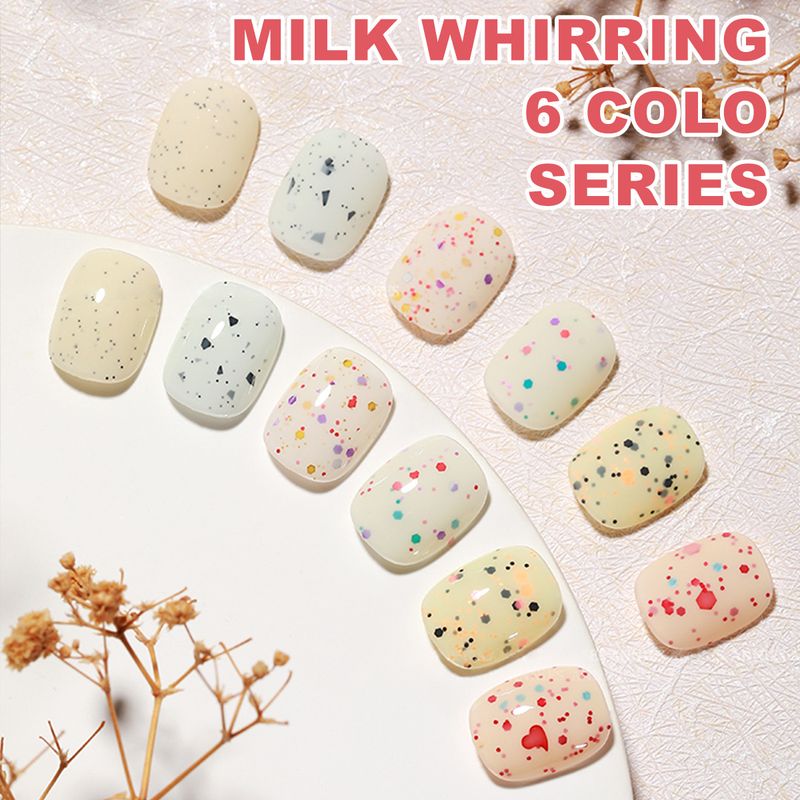 Nails Art & Tools Frühling und Sommer All-Match-Nagellack der Milchserie, neues beliebtes Whitening-Creme-Pailletten-Nagelkunst-Set_voghion.com