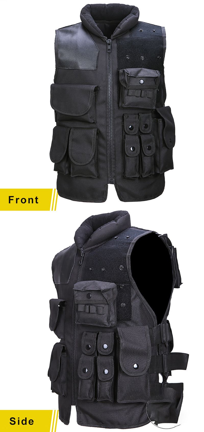 Chaleco táctico Molle multibolsillos CS para entrenamiento militar al aire libre, armadura de combate Airsoft para hombre, chaleco de seguridad policial para caza y paintball._voghion.com