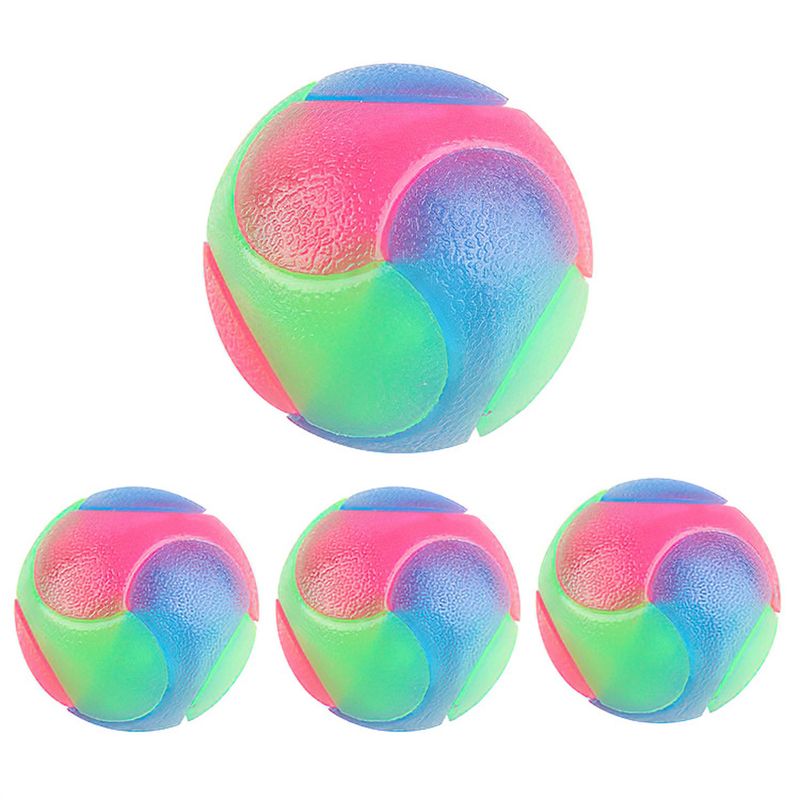 Guangying Pet Elastic Toy Ball Good Toughness Glowing Bite Resistant Flashing Bounce Pet Companion Teeth Cleaning Cat Elastic Ball For Dogs_voghion.com
