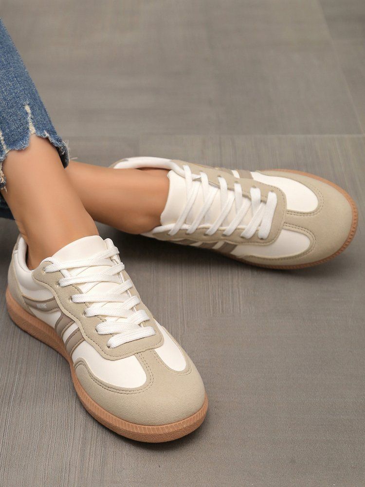 Cross-Border Women's Plus Size German Training Sneakers 2025 New European And American Retro Color Block Flat Single_voghion.com