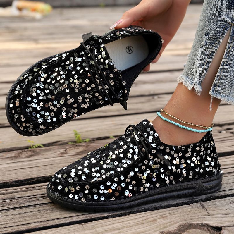 2024 Autumn New Large Lace Color Low Top for Women with Ethnic Style Lazy Canvas Flat Bottom Single Shoes_voghion.com