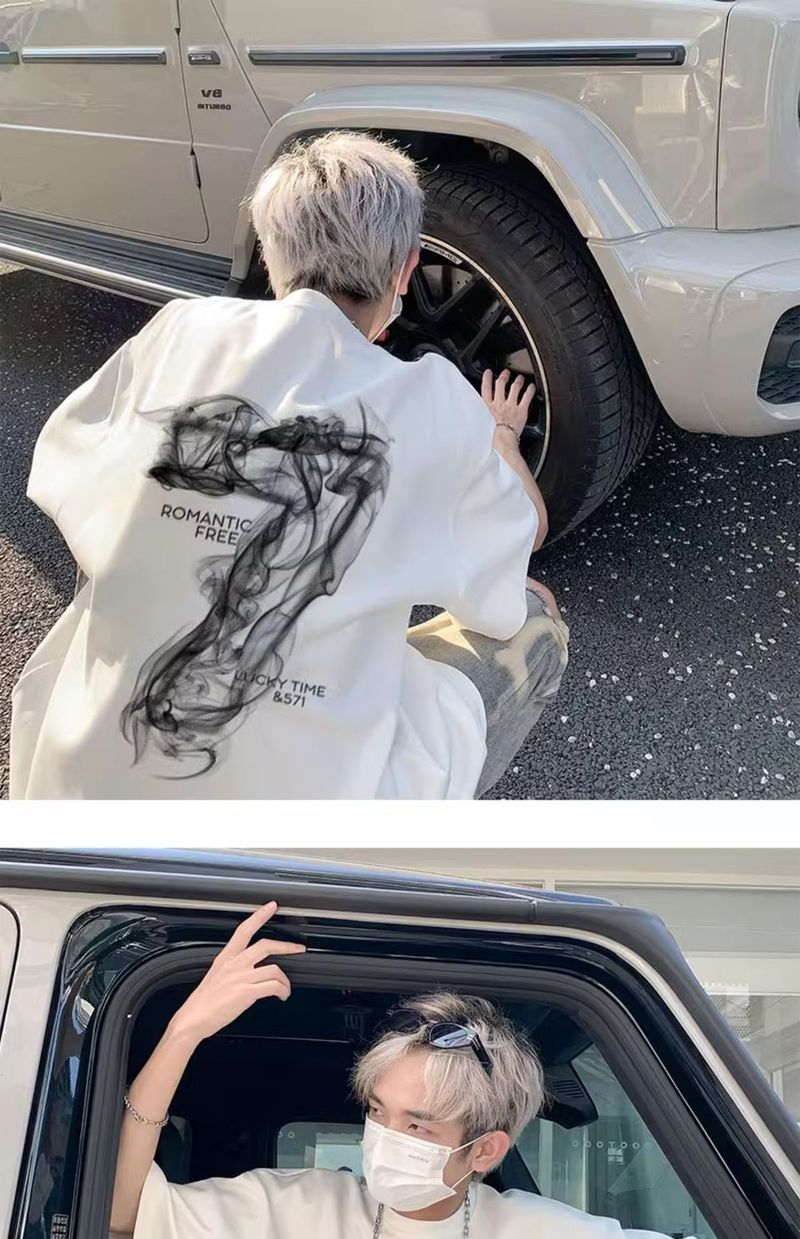 Herrenbekleidung, modisches, schweres, kurzärmeliges T-Shirt aus Baumwolle, für den Sommer, trendiges, halbärmeliges Oberteil, lockeres T-Shirt_voghion.com