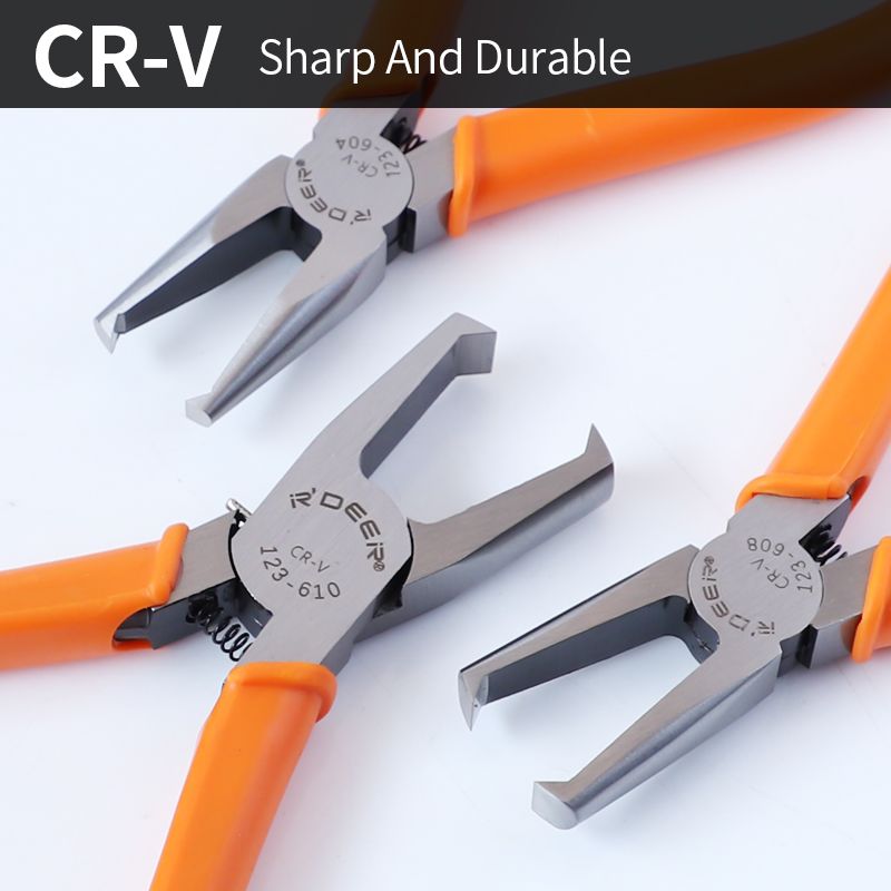 Plastic Cutting Pliers 90 Degree Double-Edged CR-V Tip Cutter Nipper with 4/6/8/10mm Flush Jaw for Sprue Burrs Cutting Hand Tool_voghion.com