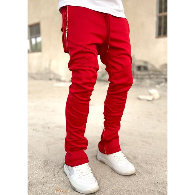 Herrenbekleidung Sporthosen Herren Herbst Leggings Elastische Schlanke Rucksacktasche Trendy Laufen Lässige Lange Hosen_voghion.com
