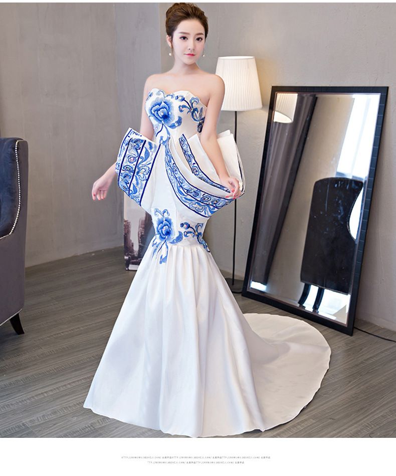 Trägerloses Meerjungfrauen-Abendkleid – Elegantes, langes Abendkleid für Bankette, Moderationen und Red-Carpet-Events_voghion.com