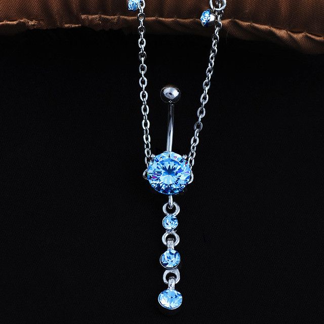Gioielli piercing popolari, ciondolo in zircone, catena per la vita, piercing all'ombelico, fibbia per l'ombelico_voghion.com