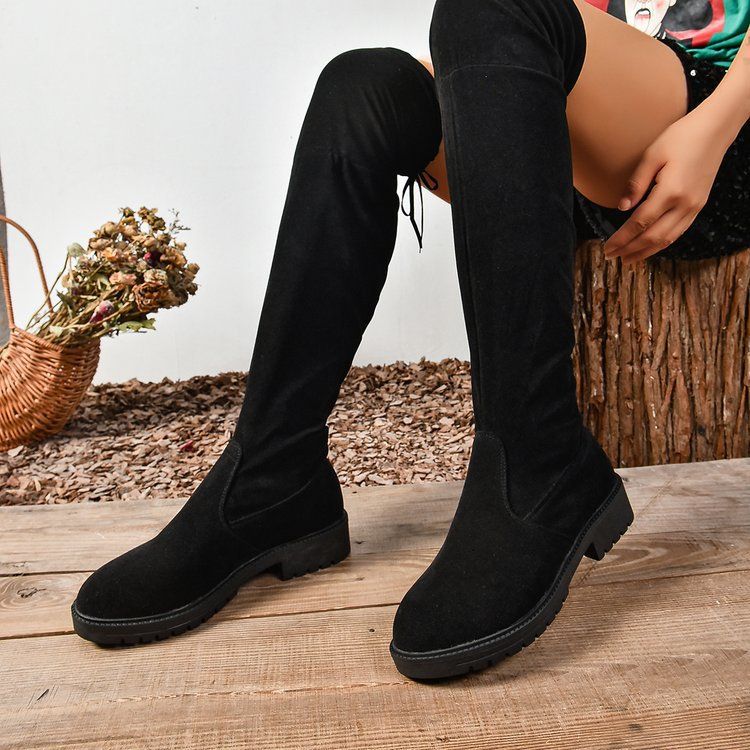 New long boots women over knee high heels new elastic long boots spring and autumn single thin_voghion.com