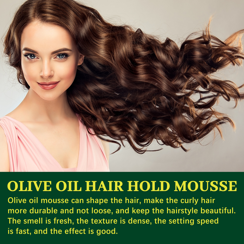 Olive Oil Curly Hair Moisturizing Roll Protection Styling Durable and Anti Fury Mousse_voghion.com