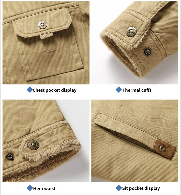 Giacca da uomo con colletto rovesciato, stile casual, in pile di cotone lavato, autunno inverno 2023_voghion.com