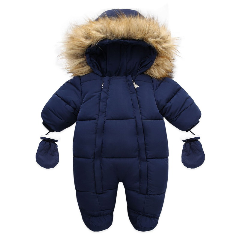 Babykleidung Pelzkragen Kleidung Krabbelanzug Kinder dicker warmer Baby-Einteiler_voghion.com